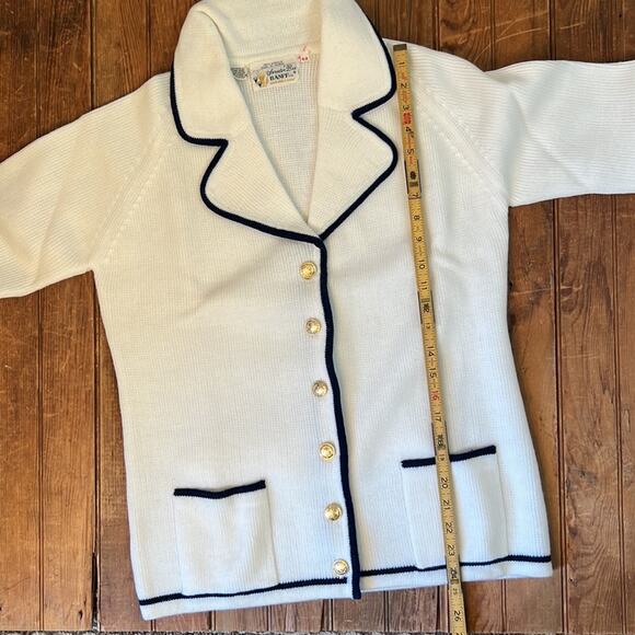 Vintage 1960s women’s collard blazer cardigan blazer nautical feel - Picture 4 of 7